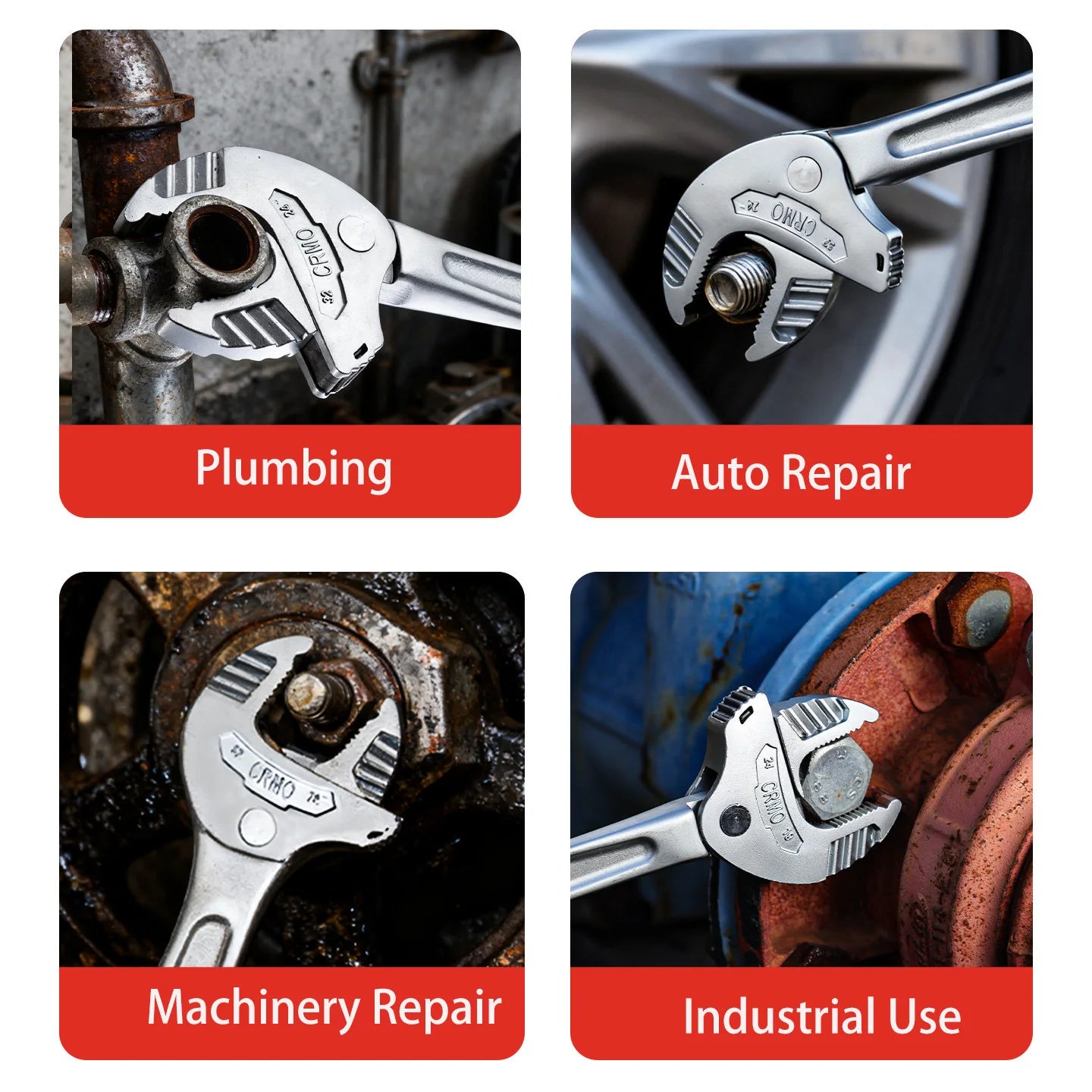 NIUXIANG Crab Claw Wrench – Heavy-Duty Adjustable Ratchet Self-Locking Wide Jaw – Auto / Motorcycle / Pipe Repair – from $10