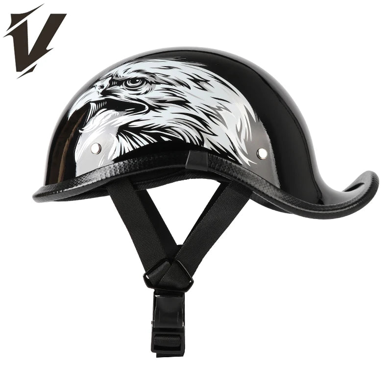 Half Helmets – 2026 Retro Motorcycle Helmet, Lightweight Trendy Riding & Biker Design