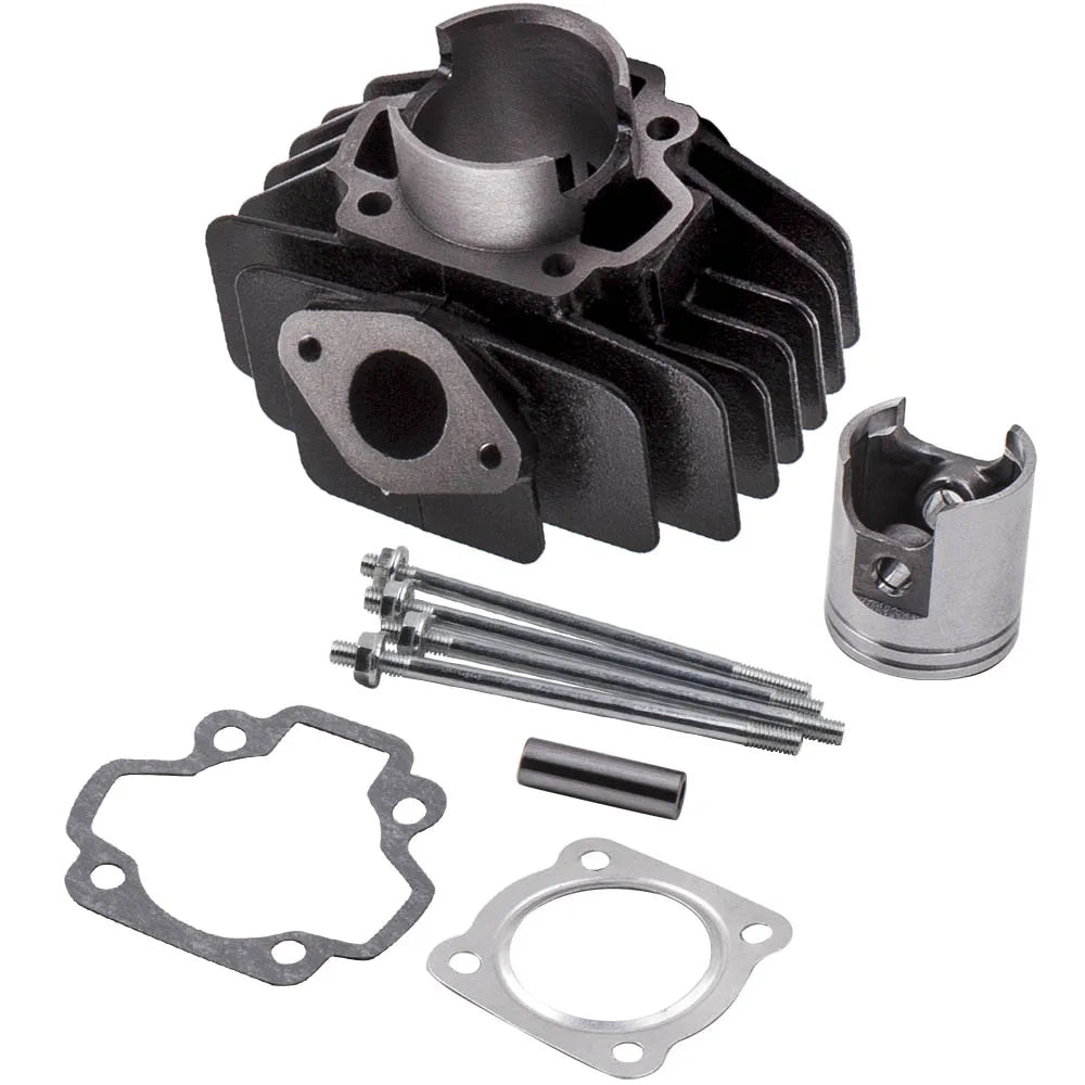 Cylinder Piston Barrel Kit With Gaskets Plug&Studs for Yamaha PW50 Piwee 50 1986	Cylinder Engine Piston Gasket