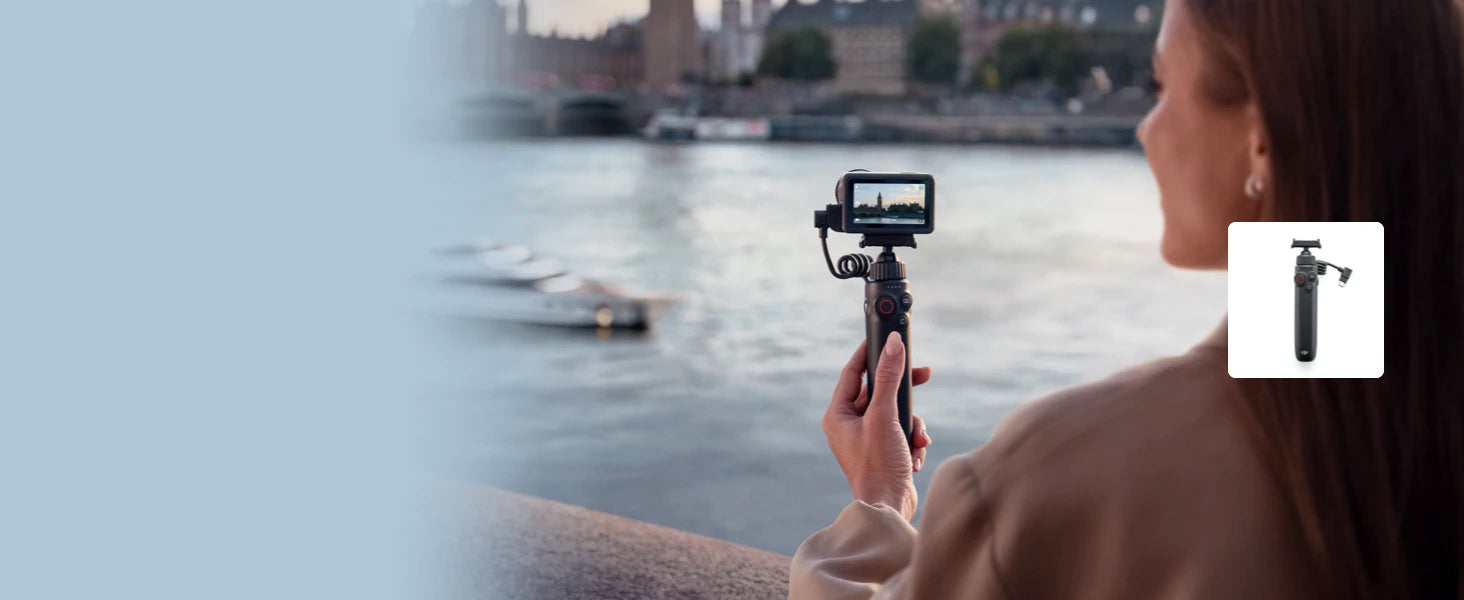 DJI Osmo Action 6 Adventure Combo 8K Waterproof Action Camera Variable Aperture f/2.0 HorizonSteady 360° 20m Underwater 50GB Built-in Storage Dual Mic Gesture Voice Control for Travel Motorcycle Vlog