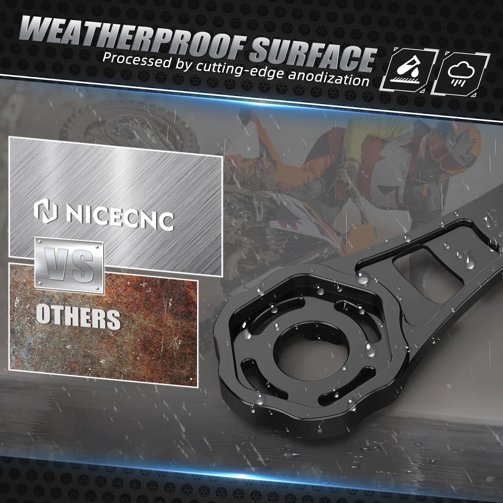 NICECNC 48mm Fork Cap Suspension Tool – WP XACT-USD Closed Cartridge – 7075 Aluminum – KTM / Husqvarna / GasGas 2023–2024 – $39