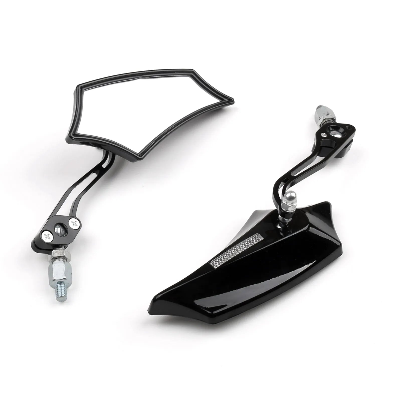 Universal Motorcycle Rear View Side Mirrors - 8mm 10mm Bolts - Fits Street Bike, Dirt Bike, Cruiser, Chopper, Scooter