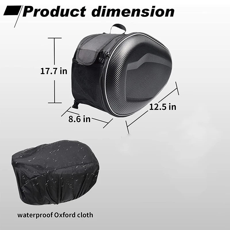 oezrefit 2PCS Universal Fit Motorcycle Pannier Bags Luggage Saddle Bags Side Storage Fork Travel Pouch Box Motorcycle Side Helmet Riding Waterproof 36L-58L with Rain Cover – Black