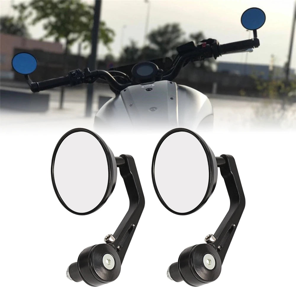 Round 7/8" Handlebar Aluminum Alloy Motocycle Rearview Mirrors Moto End Motor Side Mirrors Motorcycle Cafe Racer Accessories