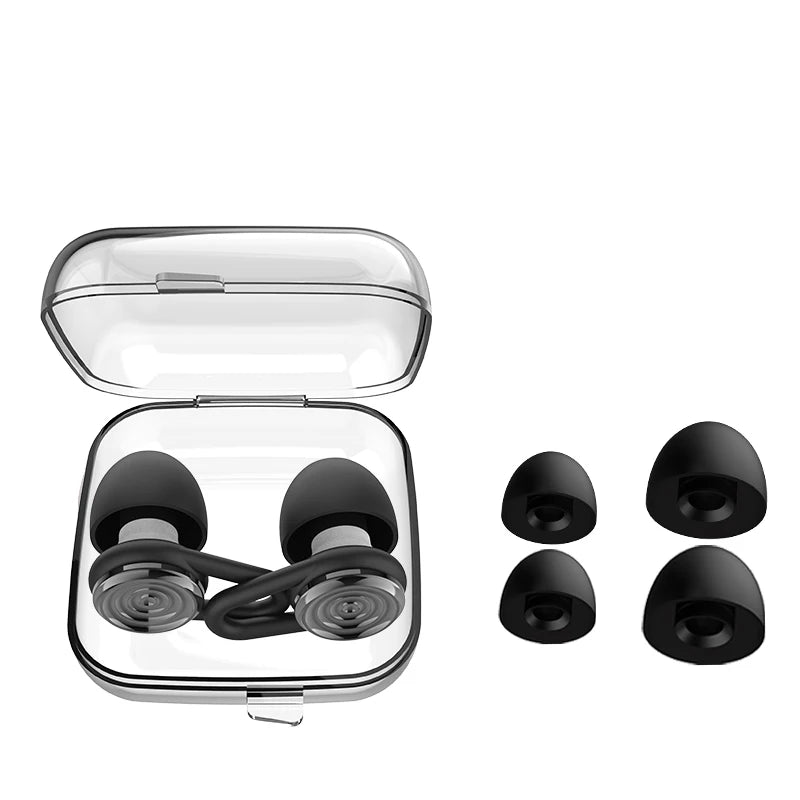 Olyga EP00 Silicone Professional Earplug Anti-Noise Ear Plugs for Work Travel Focus Learning Reduce Disturbances – 28dB – CE Certified – Reusable – Black / Gold / Silver