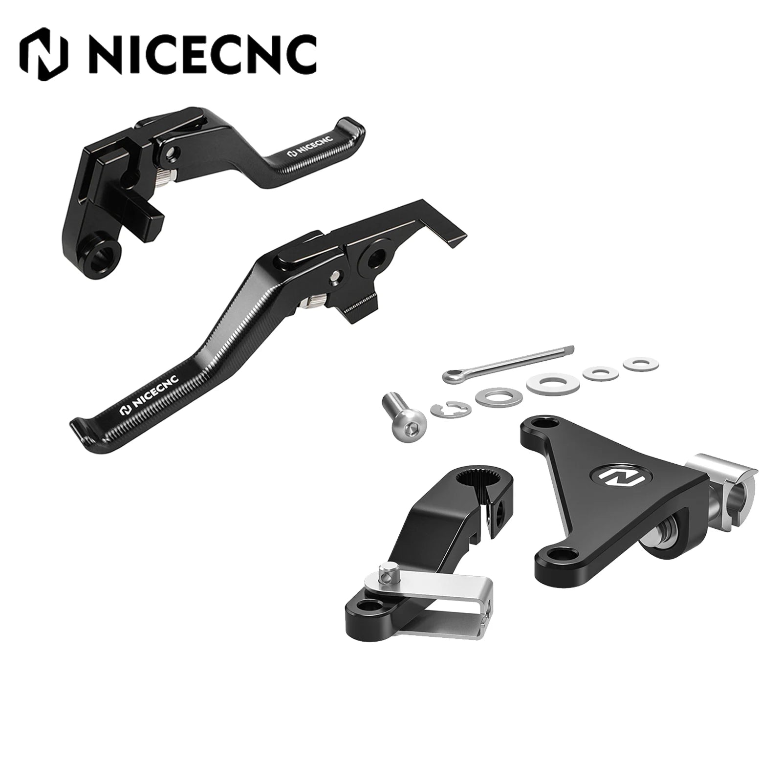 Yamaha Ténéré 700 / XTZ700 2019–2024 / XSR700 / MT-07 NICECNC Shorty Brake Clutch Lever & Clutch Arm – CNC 6061-T6 Aluminum – Blue / Black – $44–$167
