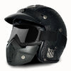 Open Face Helmets – Retro PU Leather Motorcycle Helmet, Vintage Cafe Racer Style, DOT & ECE Certified