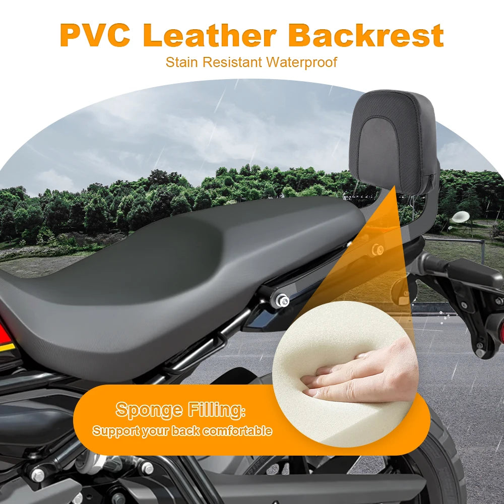 Rest Backrest Holder Sissy Bar with Cushion Pad Motorcycle Rear Passenger Seat Back Guerrilla 450 2024-2025 For Royal Enfield