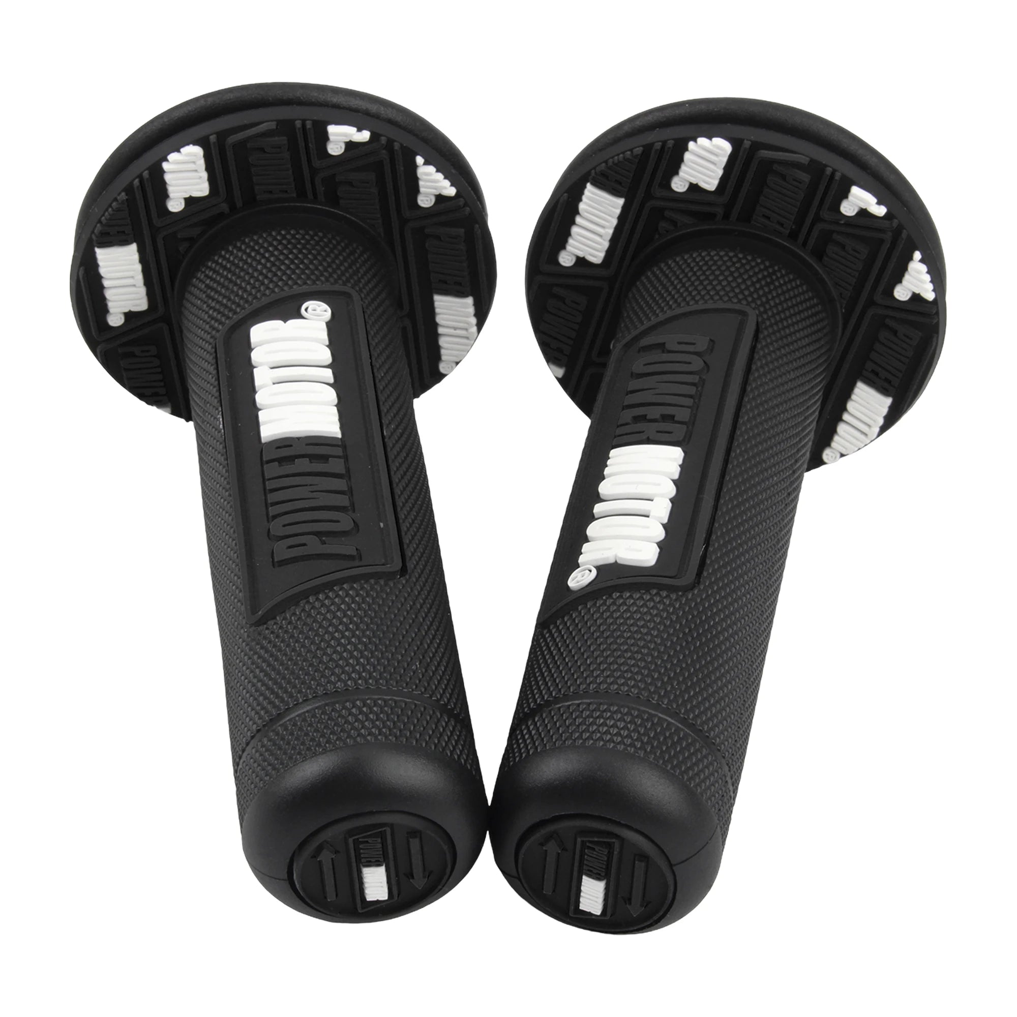 PowerMotor HB308 Universal Motorcycle Handlebar Grips 7/8" Left 22mm Right 25mm Non-Slip PVC Gel Rubber Ergonomic Fatigue-Reducing Grips for Motocross Dirt Bike Enduro Honda Yamaha Suzuki Kawasaki KTM Ducati – 8 Colors (1 Pair)