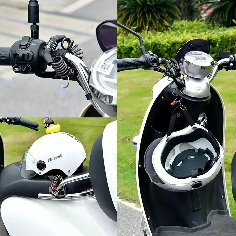 1PC Universal Motorcycle Electric Cars Security Helmet Password Wire Lock Portable Anti-theft Road Bike Locks