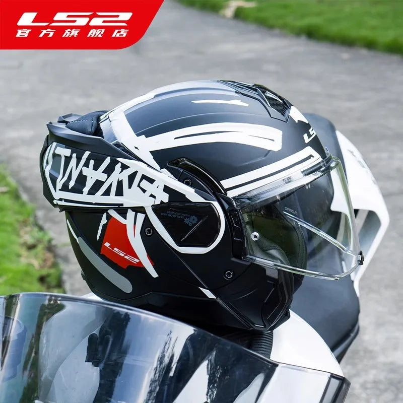 LS2 FF910 ADVANT II Modular Helmets – Flip-Up Full Face Motorcycle Helmet, Dual Visor & ECE Certified