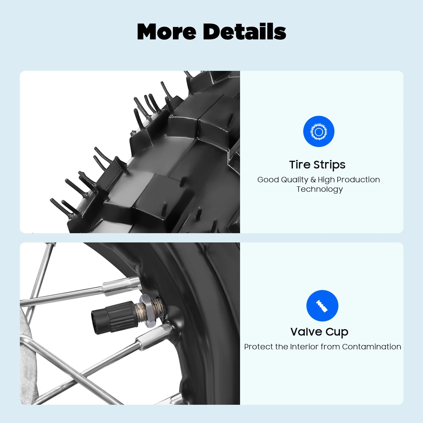 Dirt Bike Tires – 2.50-10 Front & Rear Wheel Rim Tire Set