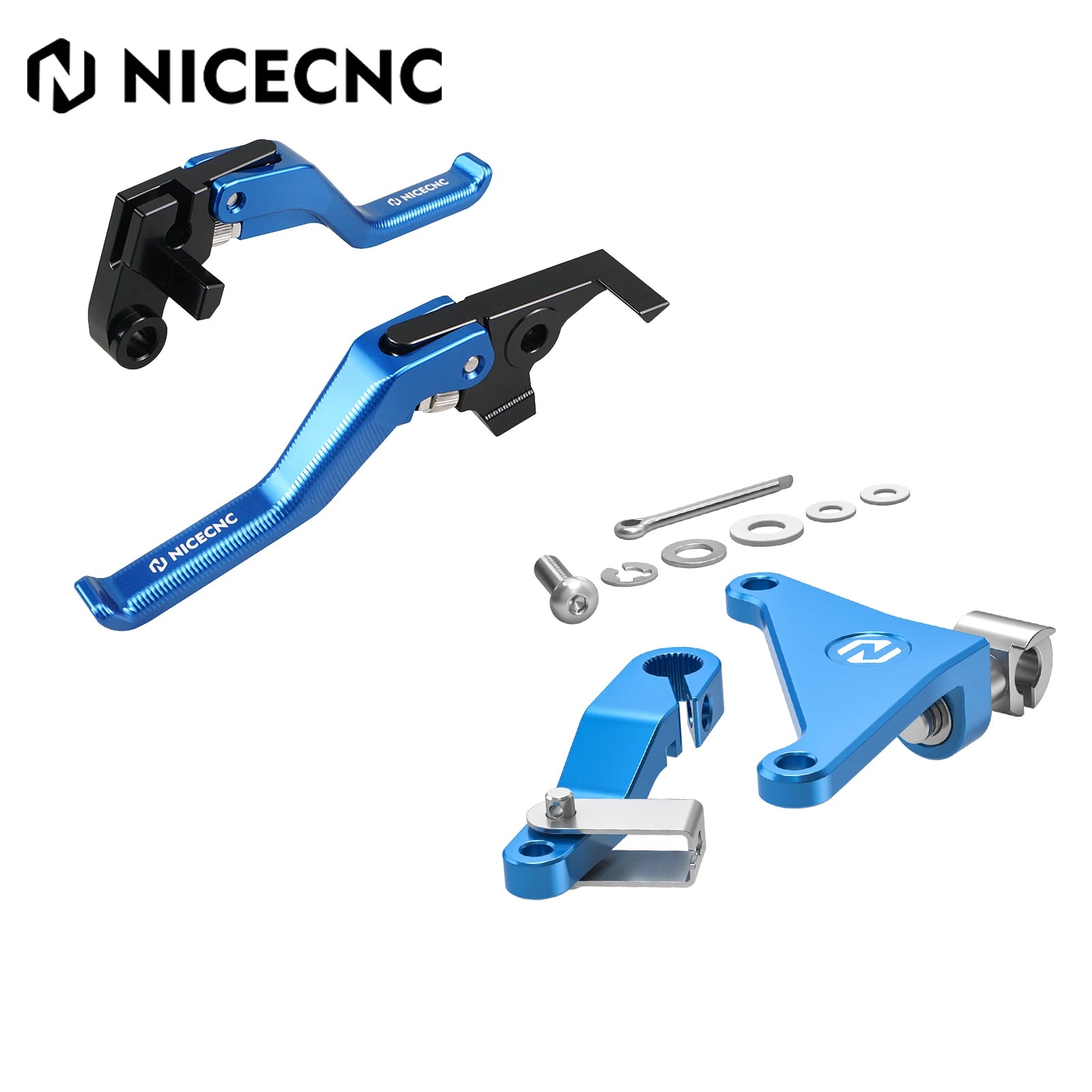 Yamaha Ténéré 700 / XTZ700 2019–2024 / XSR700 / MT-07 NICECNC Shorty Brake Clutch Lever & Clutch Arm – CNC 6061-T6 Aluminum – Blue / Black – $44–$167