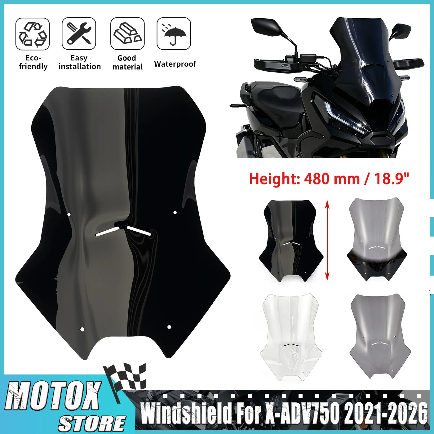 Motorcycle Windshield – Visor Wind Deflector for Honda X-ADV 750