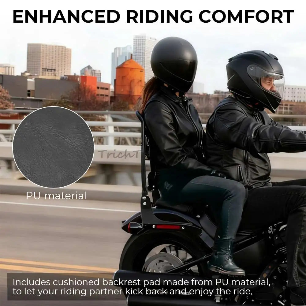 For Harley Softail Low Rider 18-Later FLDE FLHC FLHCS FLSL Motorcycle Accessory Black Sissy Bar Backrest Pad Steel Metal PU