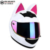 Cute Cat Full Face Ear Helmet for Street and Motocross Riding
