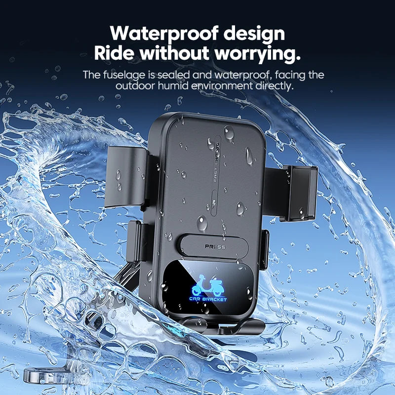 15W Wireless Charging Motorcycle Phone Holder – QC3.0