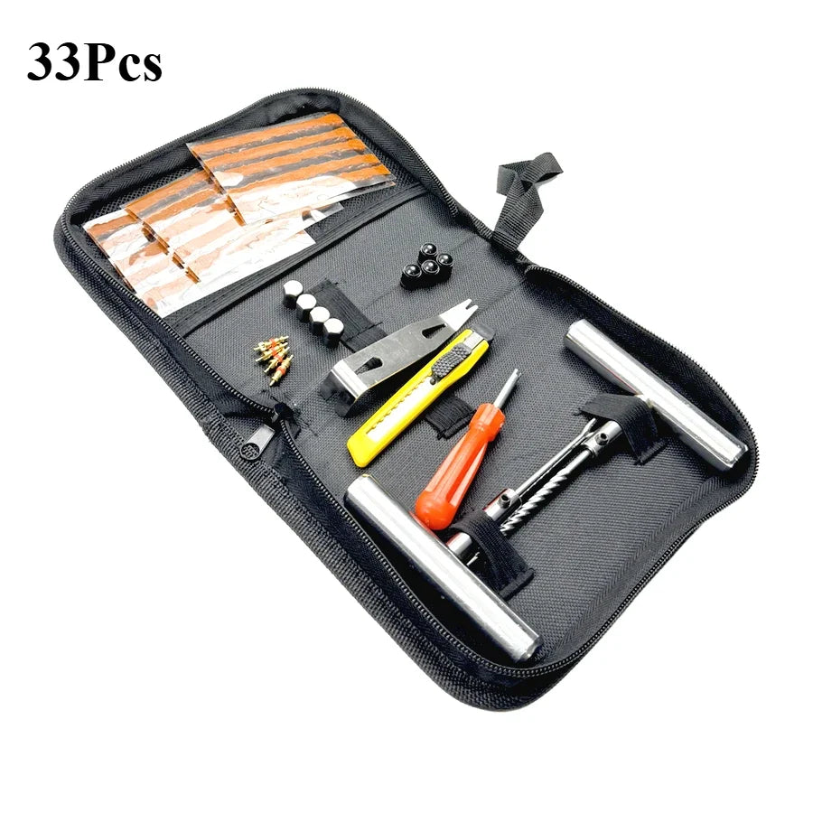 Tubeless Tire Puncture Plug Repair Kit – 33pcs or 45pcs with Storage Box – Car Motorcycle Bike Truck SUV – $18–20