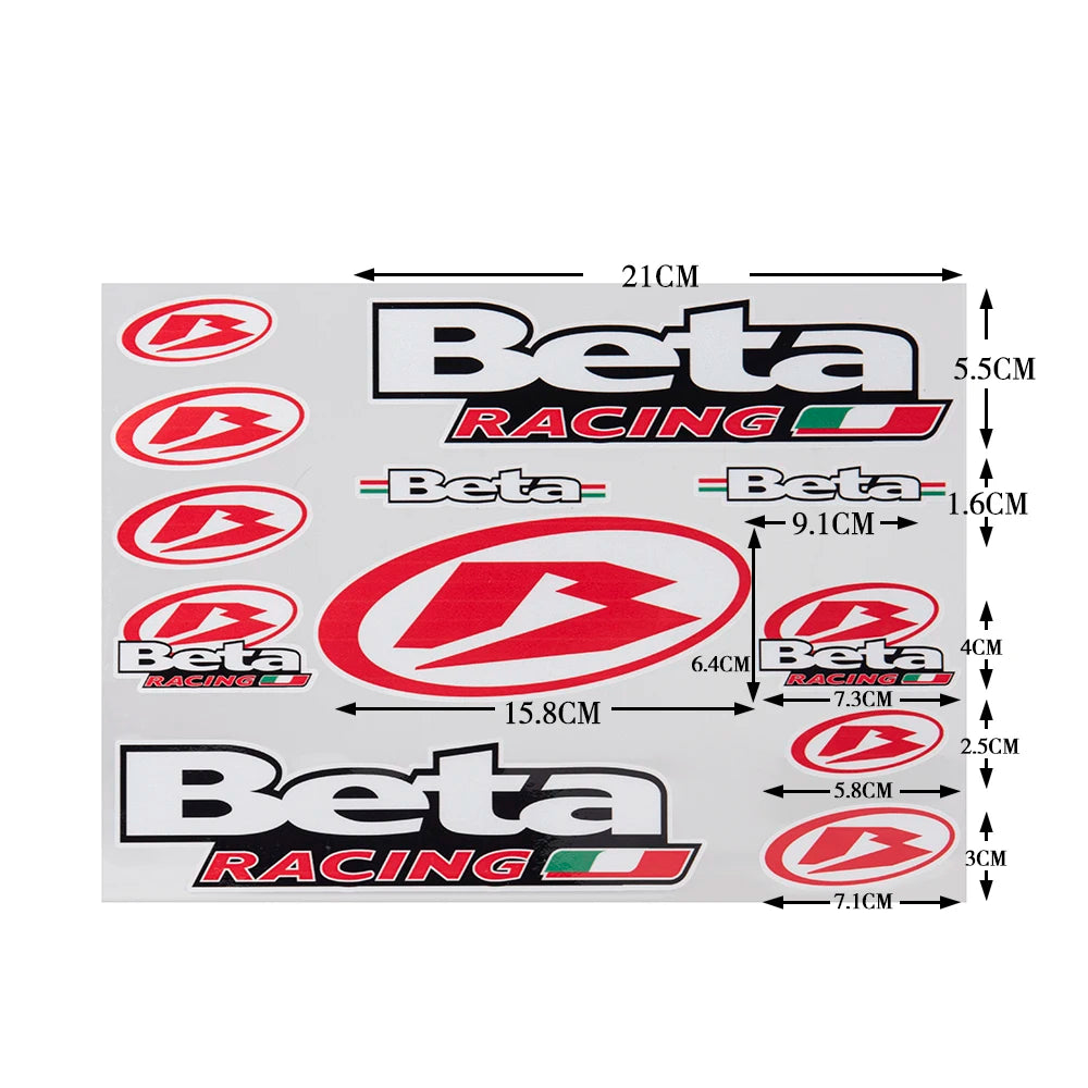 Beta Racing Reflective Motorcycle Sticker Decal Vinyl Graphics Kit – 12 Pieces – 30×22cm – Waterproof / Oil & Scratch Resistant – 2-Year No-Fade – Car / Bike / Helmet – $16