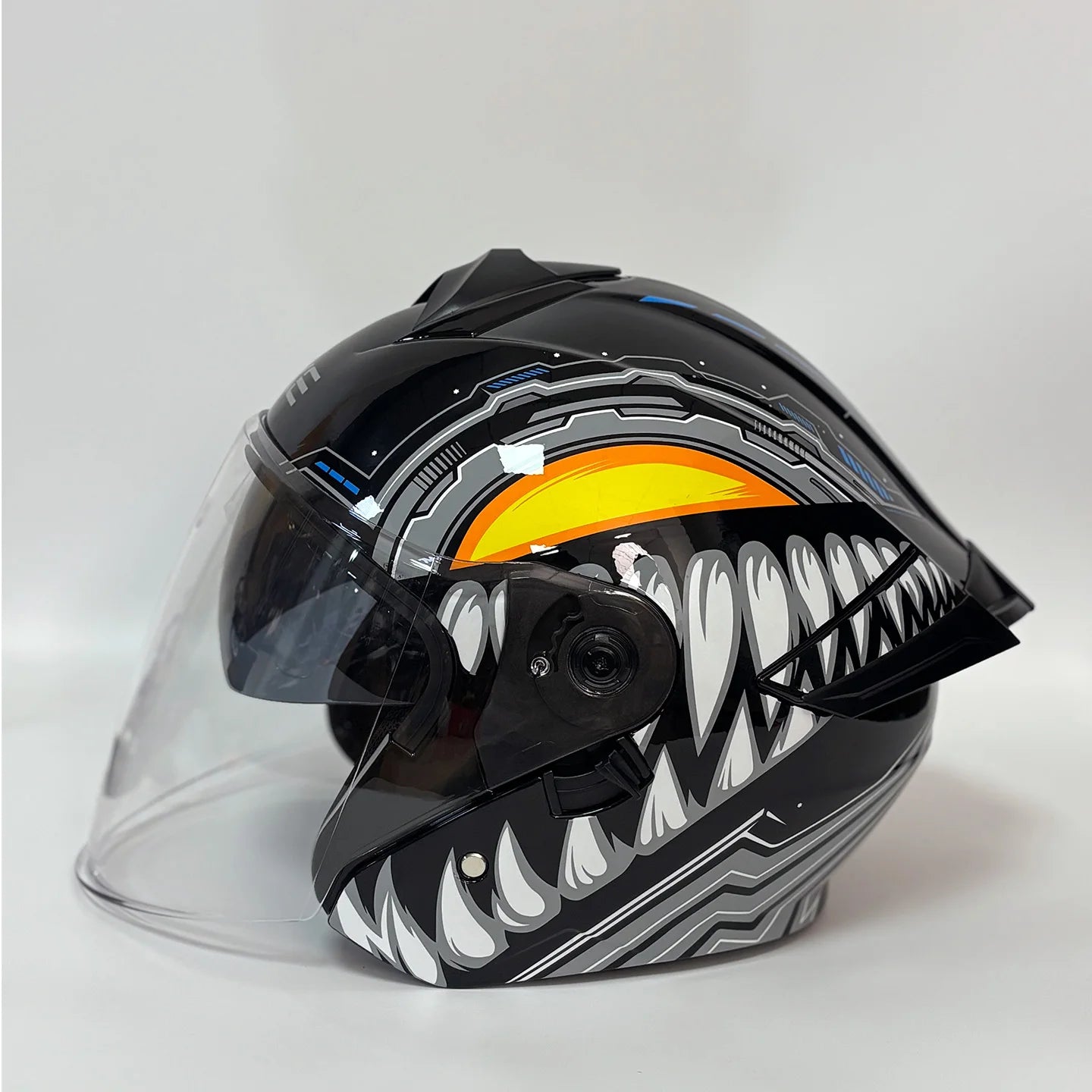 Modular Helmets – Flip-Up Dual Visor Full Face Motorcycle Helmet, Aggressive Tooth Design for Men & Women
