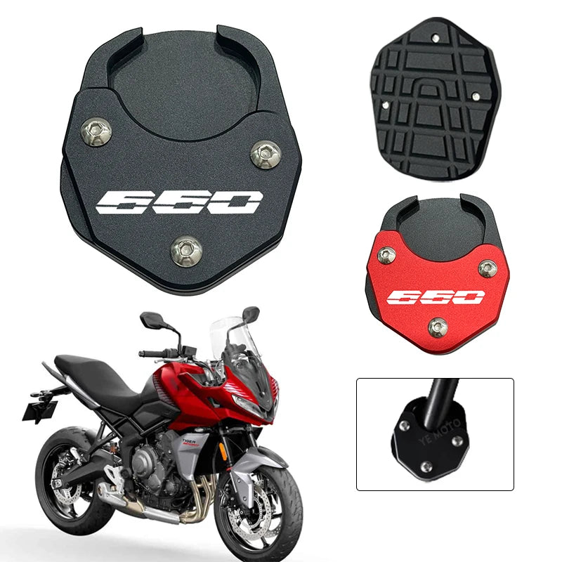 For Tiger 660 Tiger Sport 660 2022-2024 Motorcycle CNC Foot Side Stand Enlarger Support Plate Kickstand Extension Pad Tiger660 – ANLUSON CNC Aluminum Stainless Steel Black Red