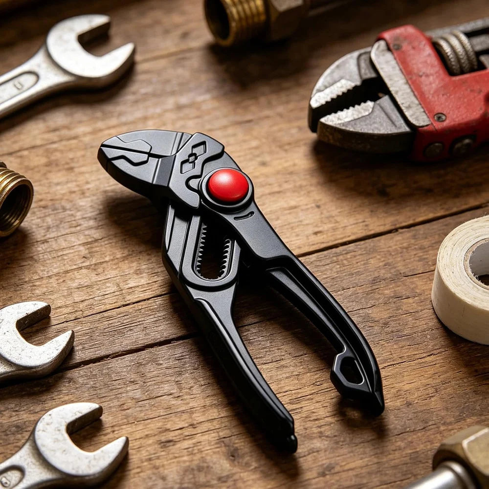 4-Inch Mini Pliers Wrench – Brake Caliper Tools – Rust-Resistant Electroplated Smooth Parallel Jaws Non-Slip Grooved Handle Alloy Steel – Black / Silver – $32