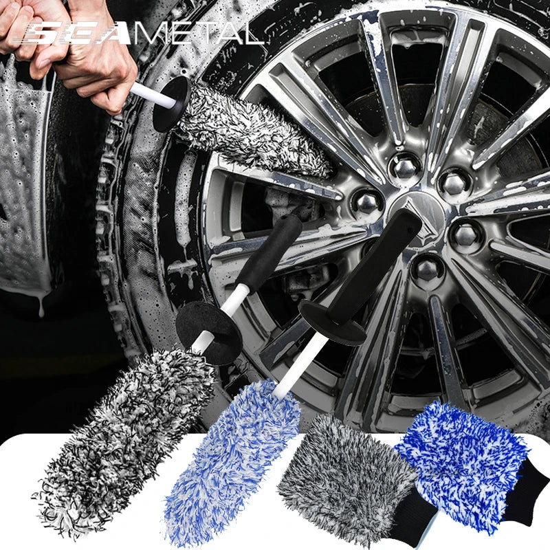 Microfiber Wheel Detailing Brush Bike - blue glove 1pc