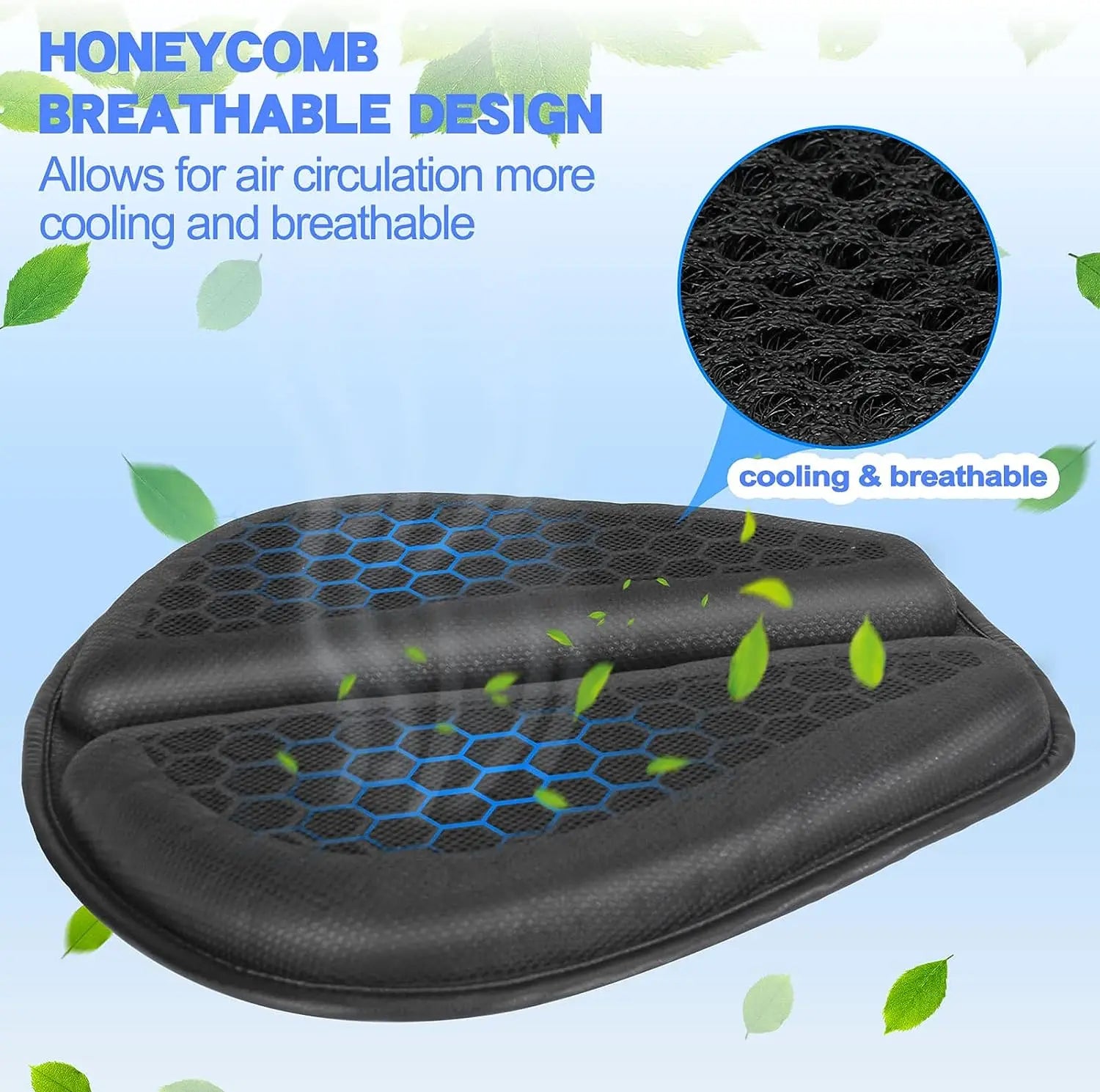 Motorcycle Seat Cushion Shock Absorption Decompression Gel Honeycomb 3D Comfortable Universal Motorcycle Seat Cushion