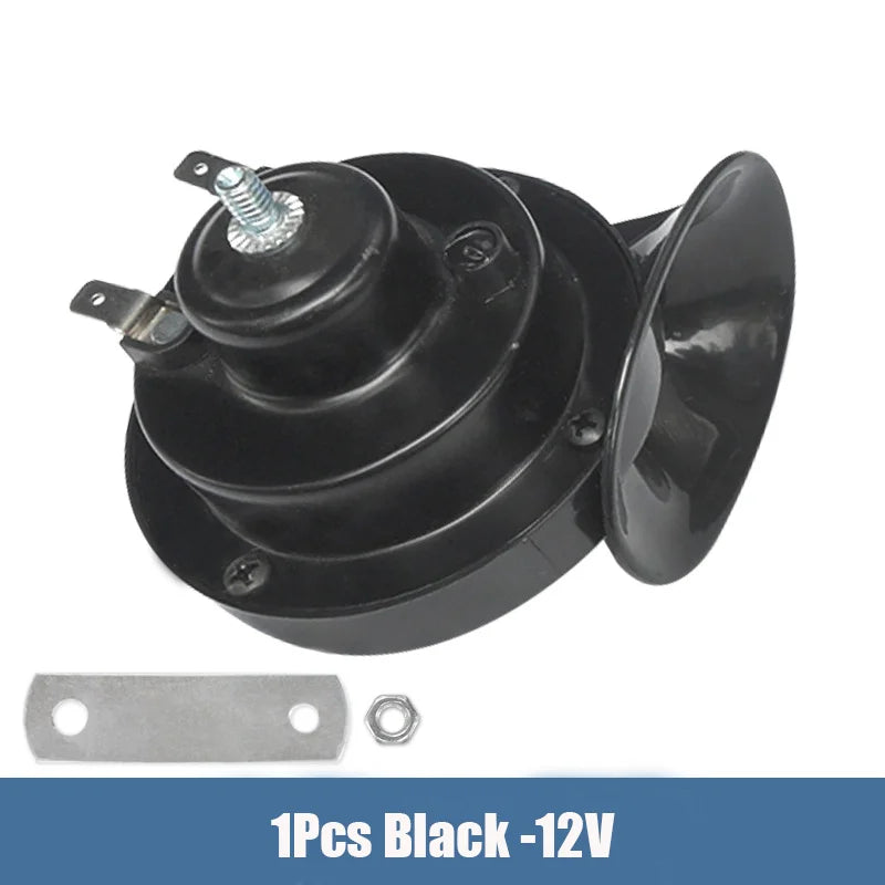 Motorcycle Horn – 12V/24V/48V Super Loud Waterproof Snail Horn
