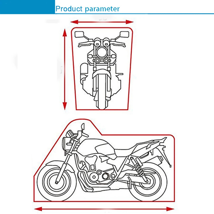 AutoJUSHIDAHAO Universal Outdoor UV Protector Waterproof Motorcycle Cover Bache Funda Moto Scooter Bicycle Case S M L XL 2XL 3XL 4XL – 190T Polyester PU Waterproof Dustproof Anti-UV Anti-Scratch