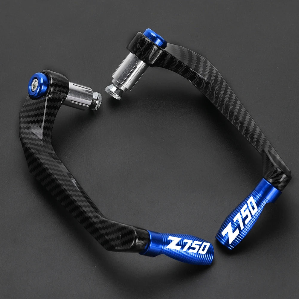 Kawasaki Z750 2007–2010 Brake & Clutch Lever Hand Guard Protector – CNC Aluminum + Carbon Fiber – 22mm – 8 Colors – $28