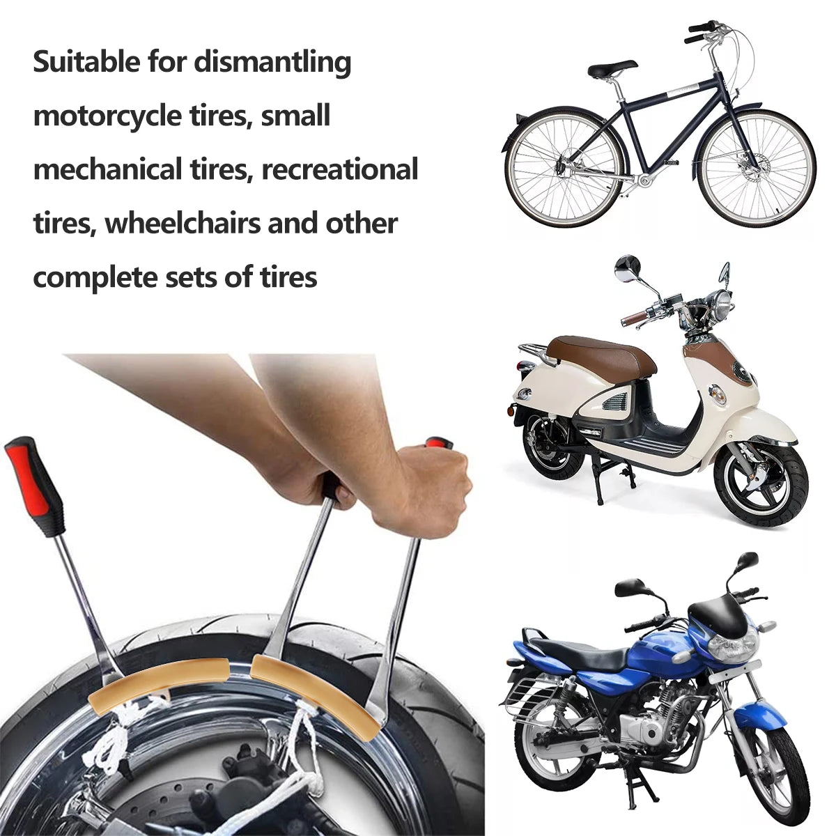 Motorcycle Tire Lever Spoon Kit – Style 1 (4pcs / 6pcs) or Style 2 (13pcs) – 14.5in Tire Irons – $23–30