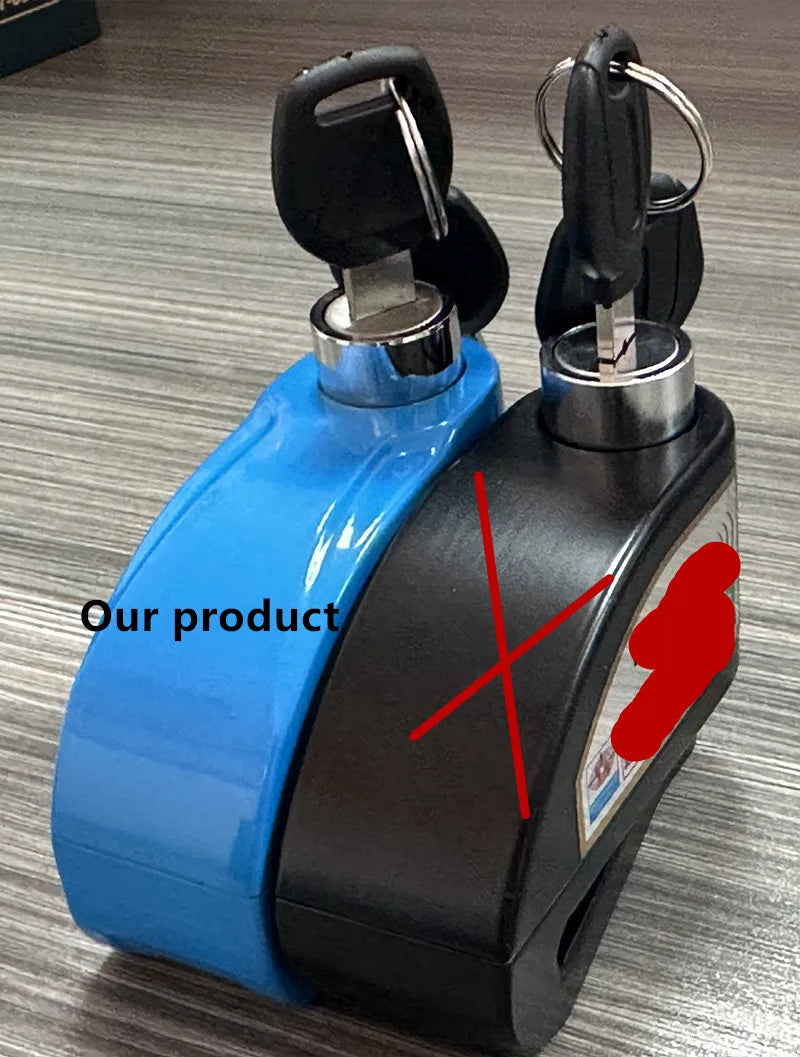 Falante Motorcycle Alarm Lock Safety Anti-Theft Disc Brake Aluminum Alloy Motorbike Bicycle Accessories – Model 8302 – 21x14x4cm – 18 Color Styles