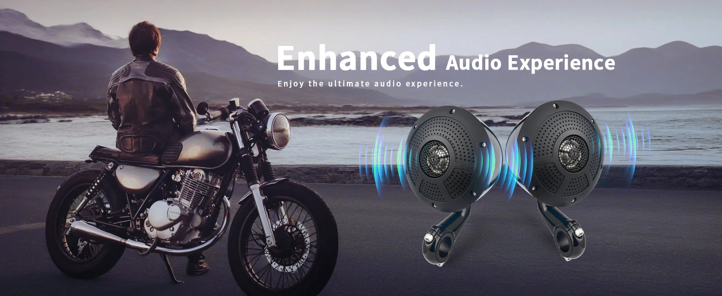 Motorcycle Speakers – 1000W Bluetooth 4-Channel Full-Range Stereo