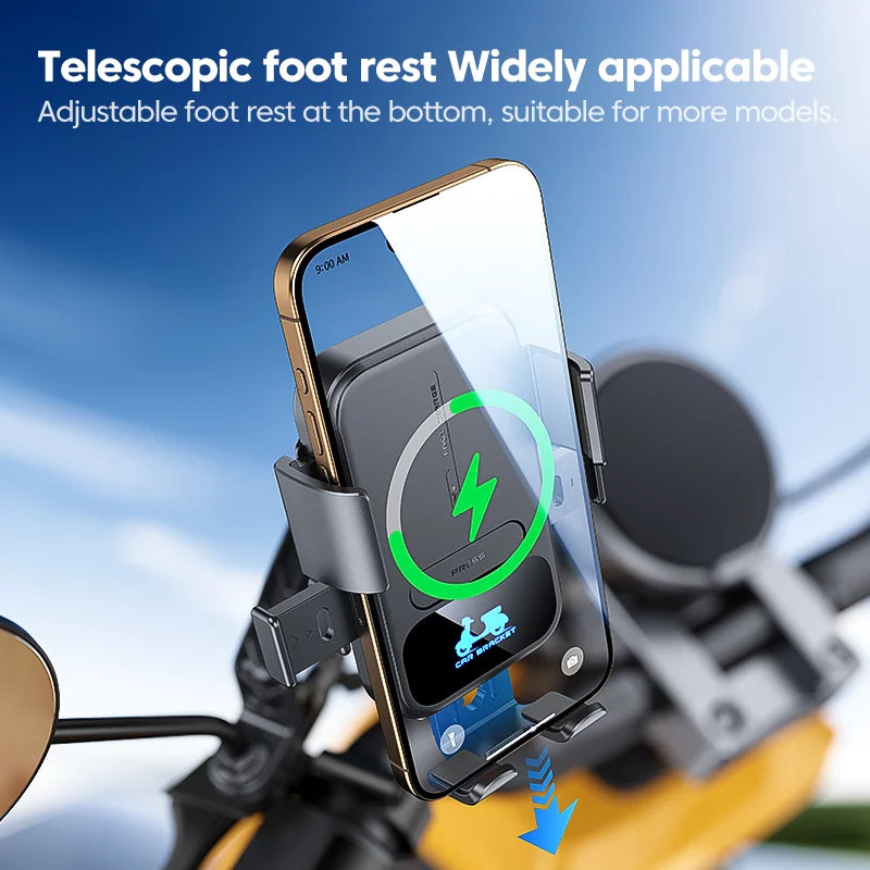 15W Wireless Charging Motorcycle Phone Holder – QC3.0