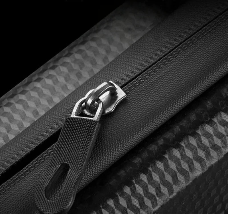 Large Capacity Motorcycle Side Bag Universal No Logo Saddlebag Waterproof Multifunctional Storage Pouch EVA Hard Shell Triangle Bag – Black (Left-B / Right-A / One Pair-AB)