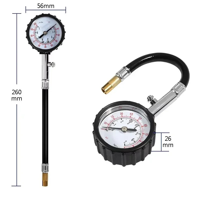 Tire Pressure Gauge – High-Precision 100 PSI Long Tube Tire Gauge for Car, Motorcycle, Truck & Bike