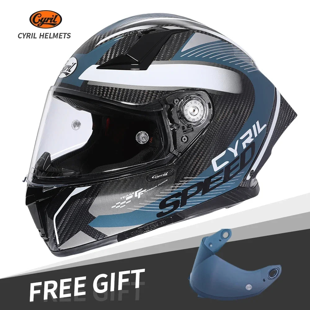 Carbon Fiber Helmets – CYRIL Full Face Motorcycle Helmet, Lightweight Racing Helmet, DOT & ECE Approved