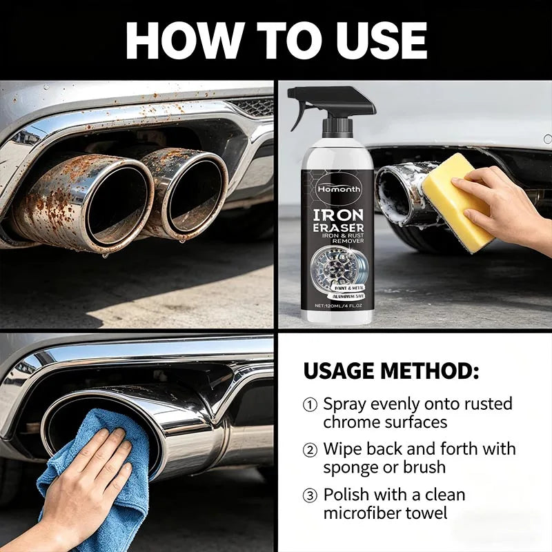 Car Wheel Rust Remover Spray 120ml – Fast-Acting Cleaner for Alloy Rims & Tire Stains – pH-Balanced – 1pc / 3pc / 5pc / 10pc