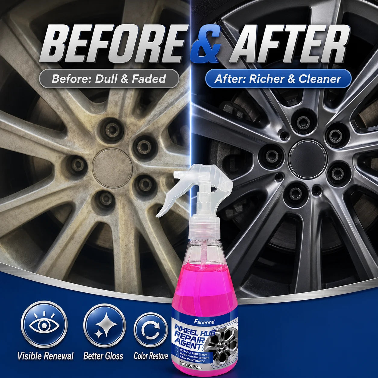 FARIENNE Auto Aluminum Wheel Cleaner