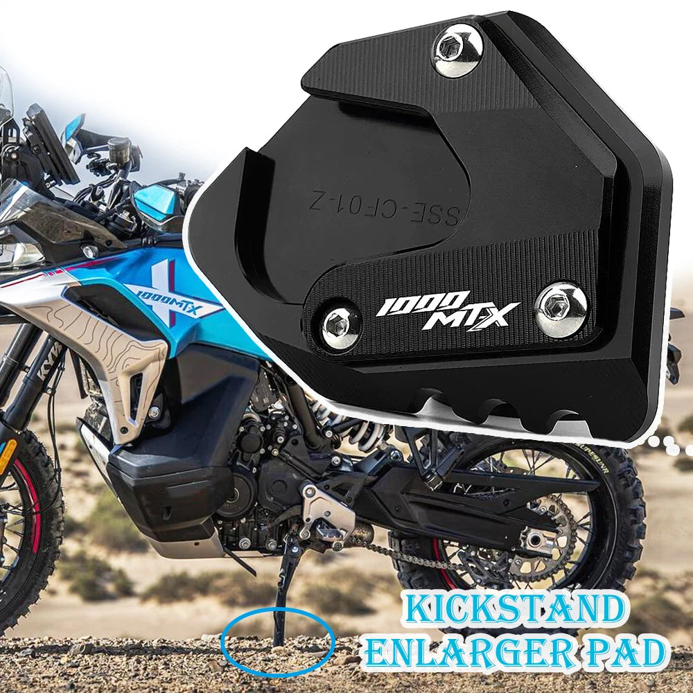 For CFMOTO 800MT CF 800 MT-X 1000 1000MTX 1000 MTX 2025 2026 Motorcycle Accessories Foot Kickstand Pad Side Stand Extender Plate – ZEXDDI Aluminum Gold Red Blue Sky Blue Grey Black