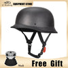 Carbon Fiber Helmets – DOT Certified 12K Carbon Fiber Half Face Motorcycle Helmet, Vintage German-Style Cruiser