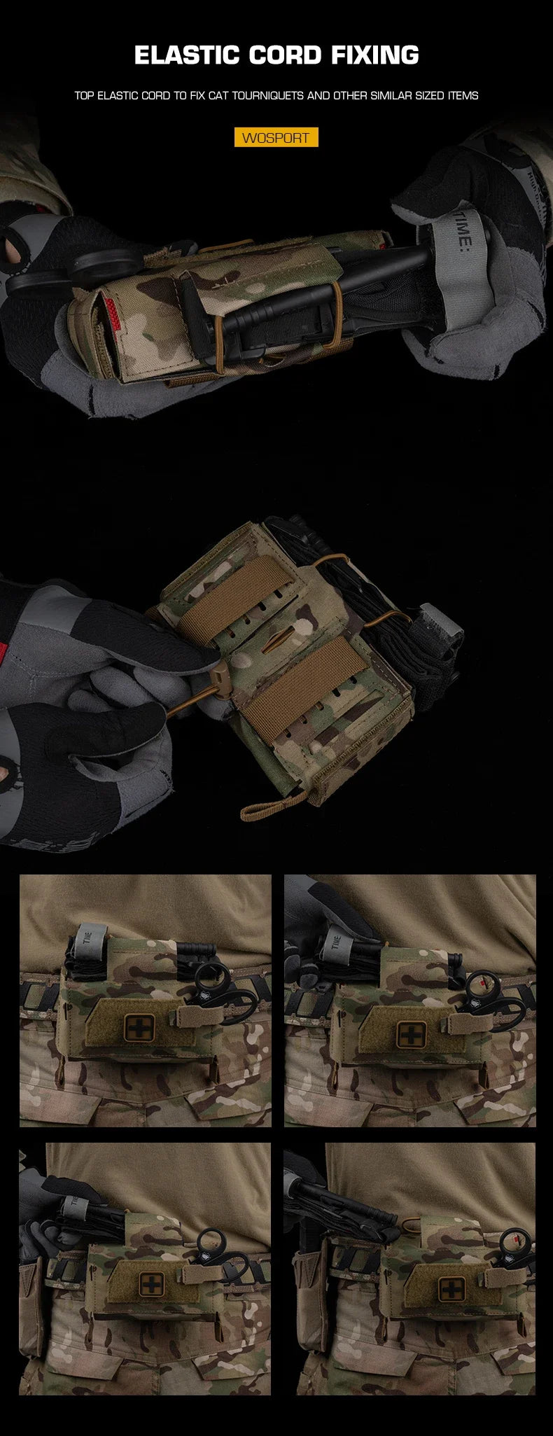 Tactical  MD2 Compact Trauma Kit IFAK Medical First Aid Pouch Outdoors Hunting Camping Patrol Survival Equipment