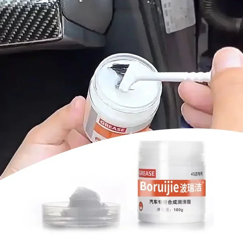 White Multipurpose Grease Lubricant 100g – Car Door Hinge Sunroof Track Seat Rail Trunk Lock – Anti-Noise Anti-Rust Anti-Wear – Grease / Grease+Brush / Grease+Brush+Towel – $14