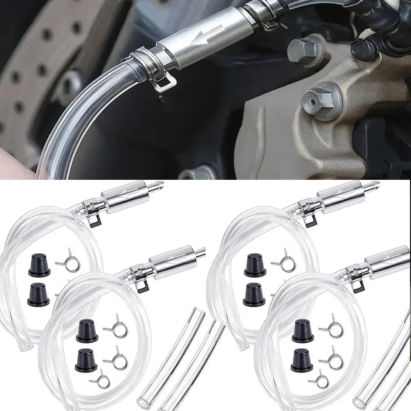 Brake Fluid Bleeder Hose Kit with One-Way Check Valve – Non-Return Brake Bleeding Tube with Hose Clamps – Brake Bleeding Tools for Car Motorcycle Vehicle – 1 / 2 Set – $14