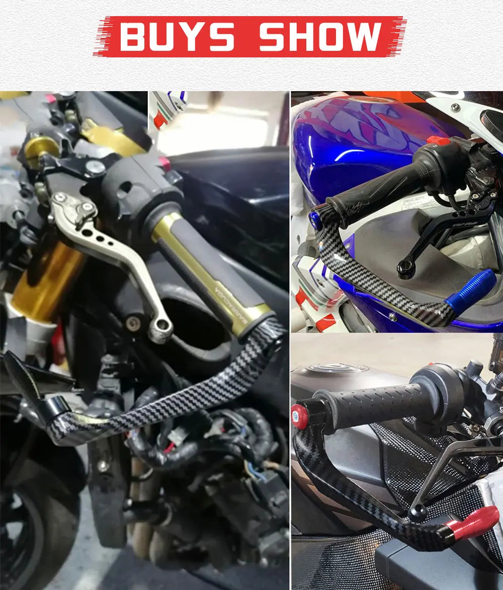 Kawasaki Z750 2007–2010 Brake & Clutch Lever Hand Guard Protector – CNC Aluminum + Carbon Fiber – 22mm – 8 Colors – $28