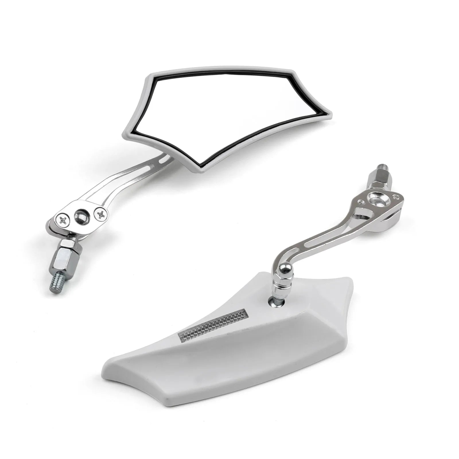 Universal Motorcycle Rear View Side Mirrors - 8mm 10mm Bolts - Fits Street Bike, Dirt Bike, Cruiser, Chopper, Scooter