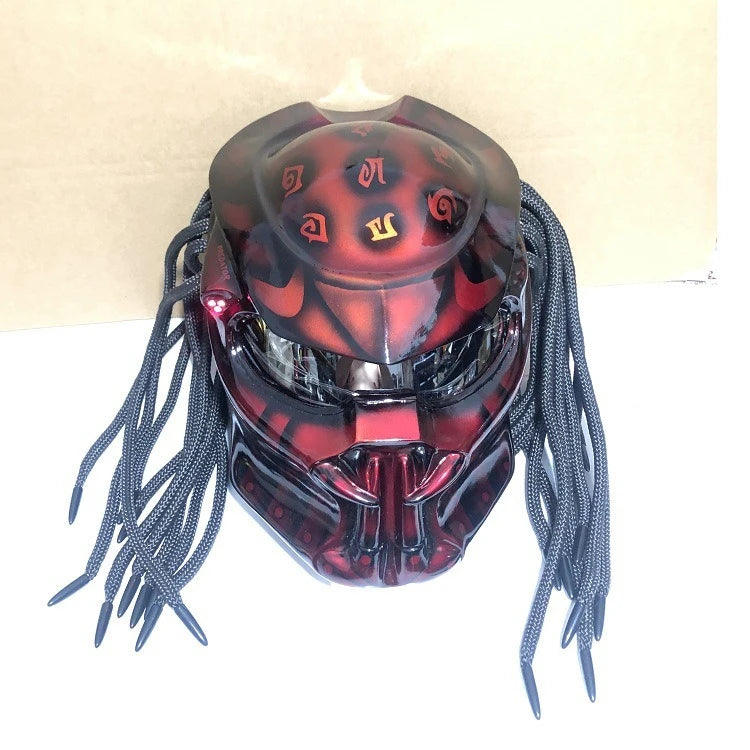 Carbon Fiber Helmets – Predator Full Face Motorcycle Helmet, DOT & ECE Certified, Retro Racing Design