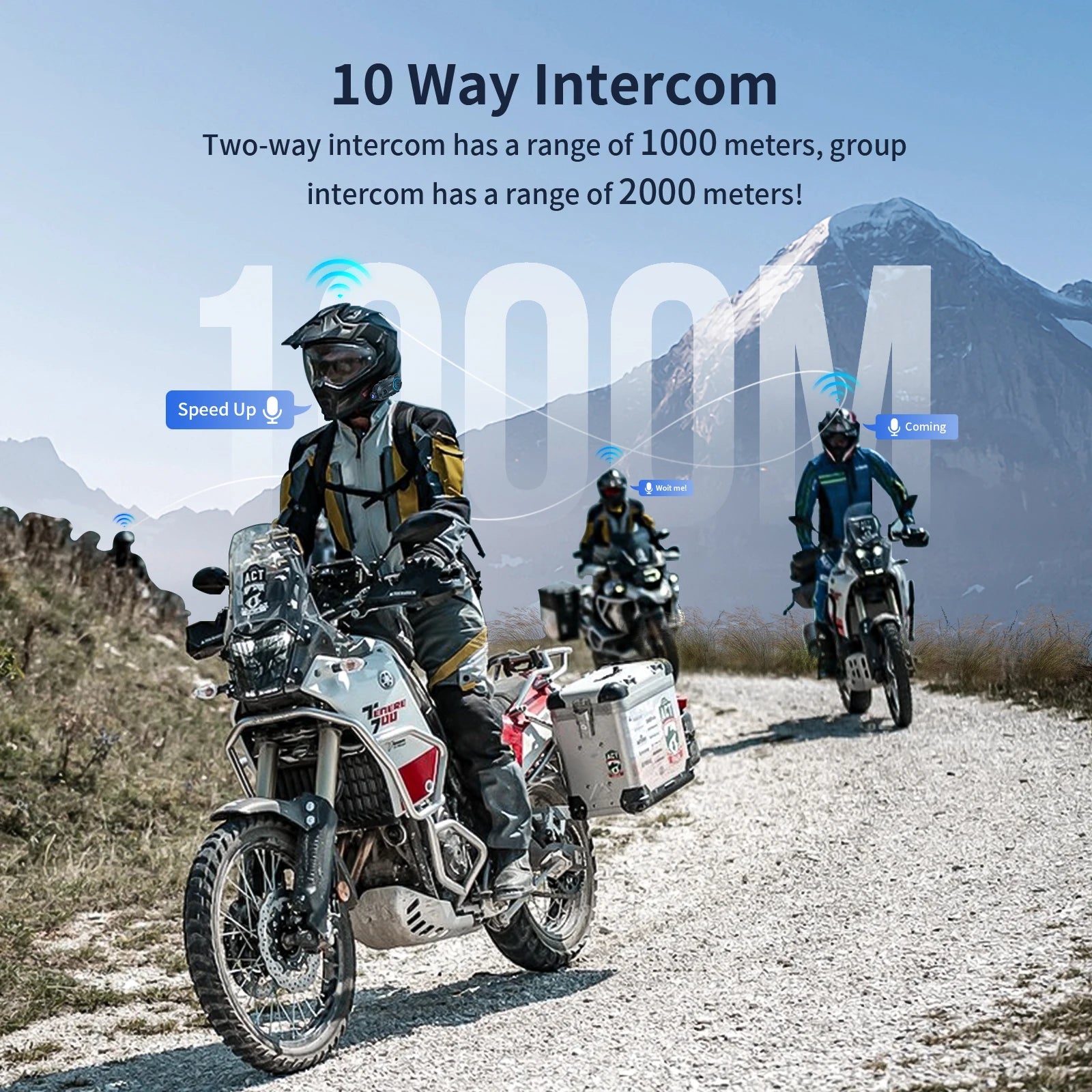 Fodsports FX60C Motorcycle Bluetooth Intercom – 4K Camera & 10-Rider