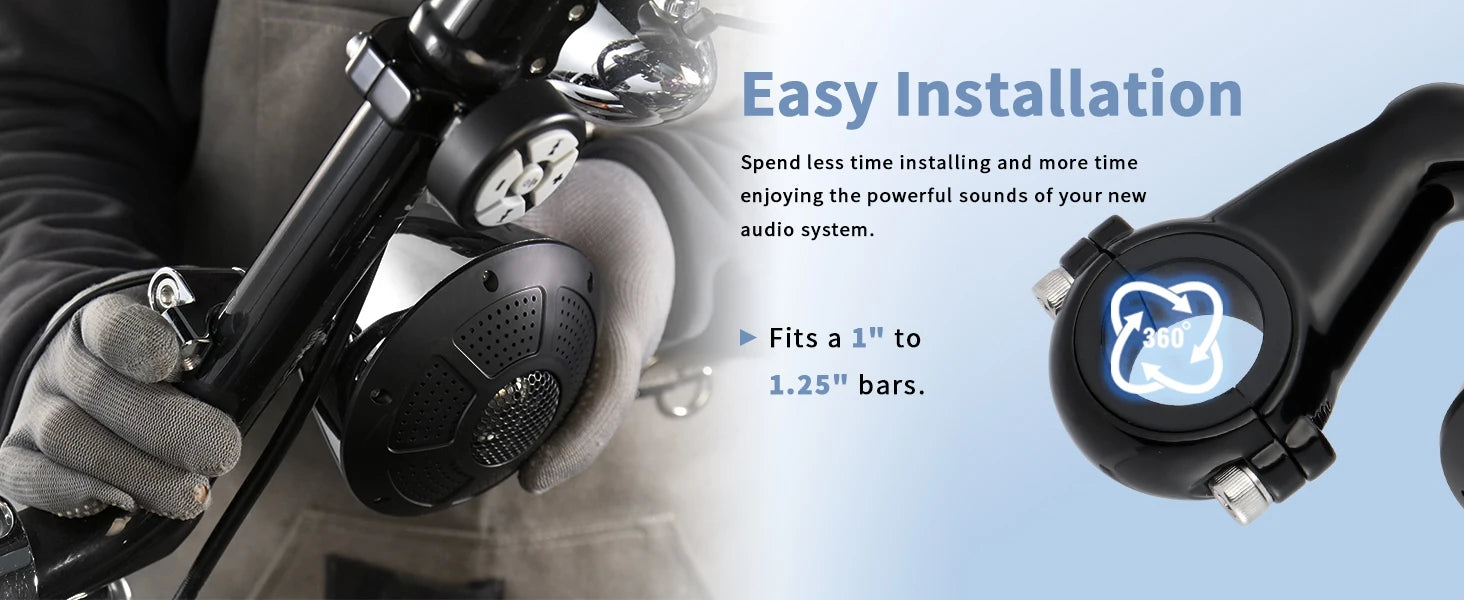 Motorcycle Speakers – 1000W Bluetooth 4-Channel Full-Range Stereo